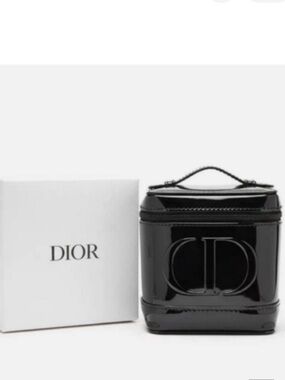 Dior Black Patent CD Embossed Vanity Case